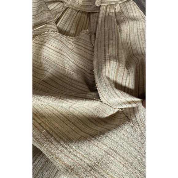 Vintage Cleveland 70s high waisted Wide Leg Slub cotton Striped Pants size 5 - Picture 12 of 14